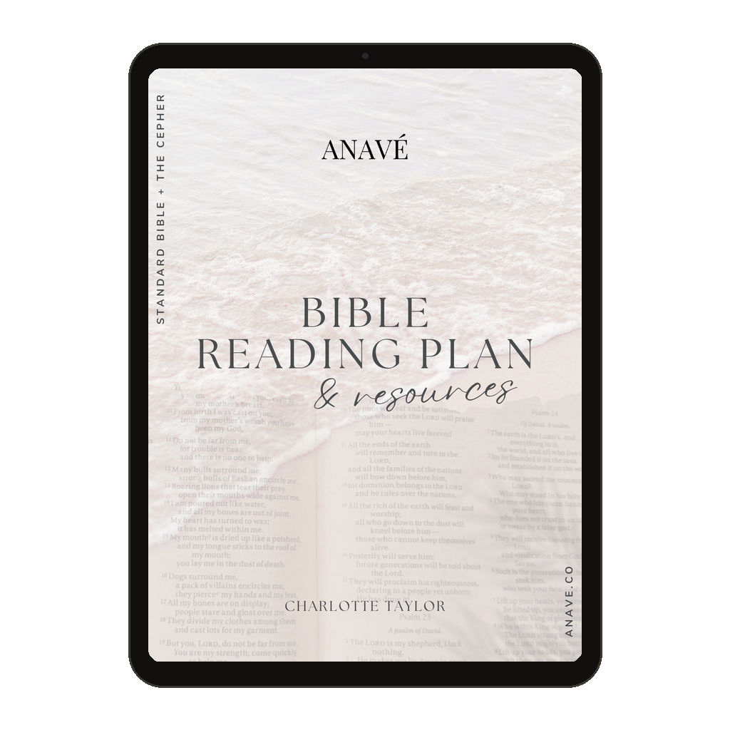 Tablet showing the Anavé Bible Reading Plan